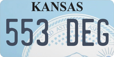 KS license plate 553DEG