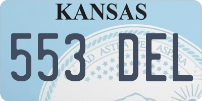 KS license plate 553DEL