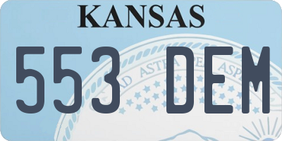 KS license plate 553DEM