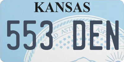 KS license plate 553DEN