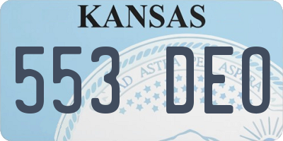 KS license plate 553DEO