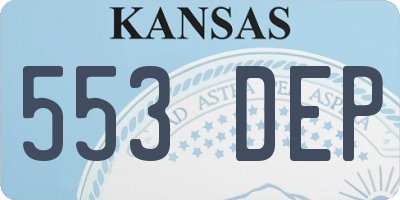 KS license plate 553DEP