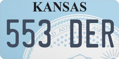KS license plate 553DER