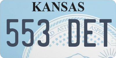 KS license plate 553DET