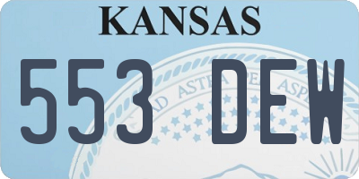 KS license plate 553DEW