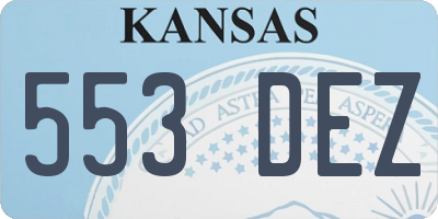 KS license plate 553DEZ