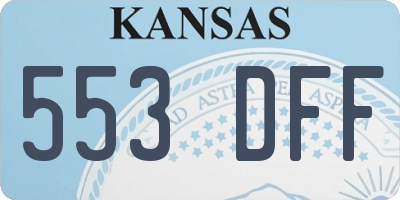 KS license plate 553DFF