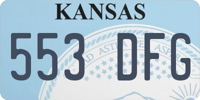 KS license plate 553DFG