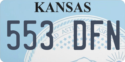KS license plate 553DFN