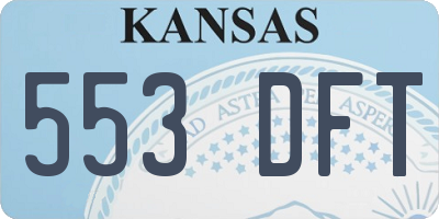 KS license plate 553DFT
