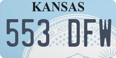 KS license plate 553DFW