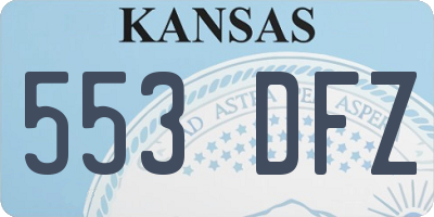 KS license plate 553DFZ