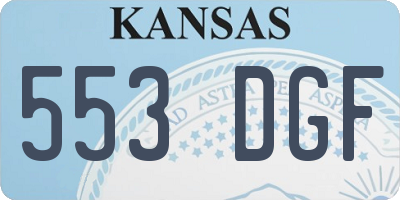 KS license plate 553DGF