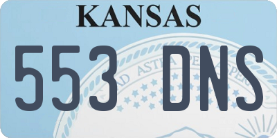 KS license plate 553DNS