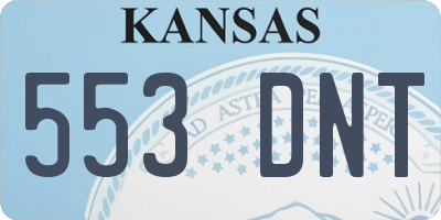 KS license plate 553DNT