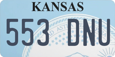 KS license plate 553DNU
