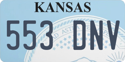 KS license plate 553DNV