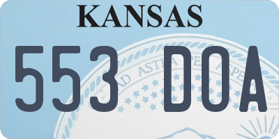 KS license plate 553DOA