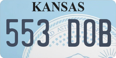KS license plate 553DOB
