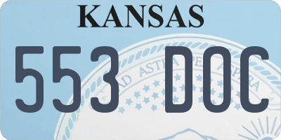 KS license plate 553DOC