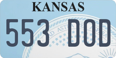 KS license plate 553DOD