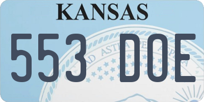 KS license plate 553DOE