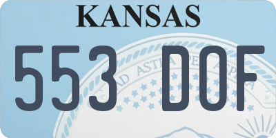 KS license plate 553DOF