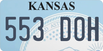 KS license plate 553DOH
