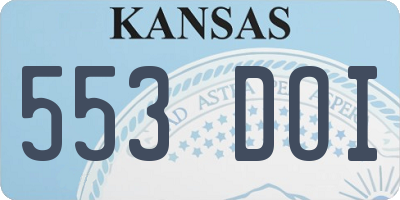 KS license plate 553DOI