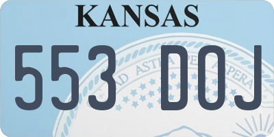 KS license plate 553DOJ