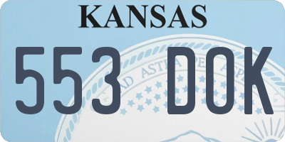 KS license plate 553DOK