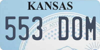 KS license plate 553DOM
