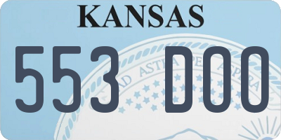 KS license plate 553DOO