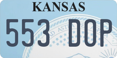 KS license plate 553DOP