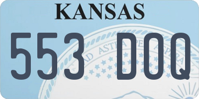 KS license plate 553DOQ