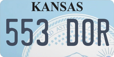 KS license plate 553DOR