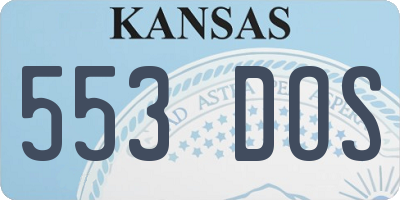 KS license plate 553DOS