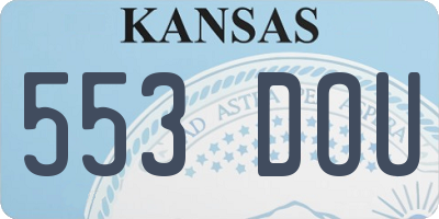 KS license plate 553DOU