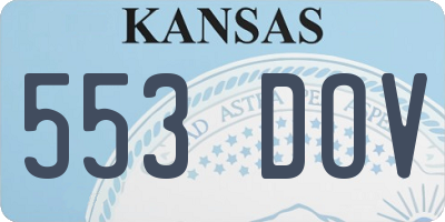 KS license plate 553DOV