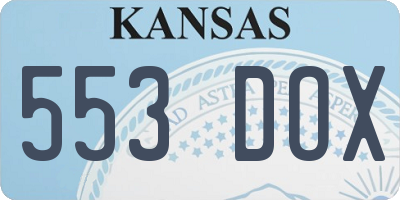 KS license plate 553DOX