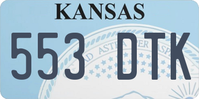 KS license plate 553DTK