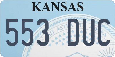 KS license plate 553DUC