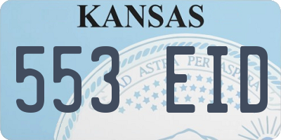 KS license plate 553EID