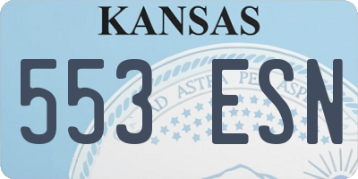 KS license plate 553ESN