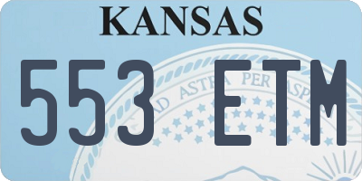 KS license plate 553ETM