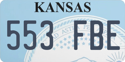 KS license plate 553FBE