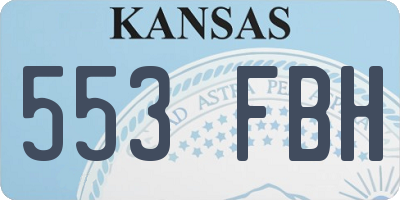 KS license plate 553FBH
