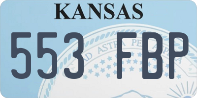 KS license plate 553FBP