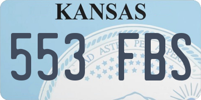 KS license plate 553FBS