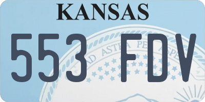 KS license plate 553FDV